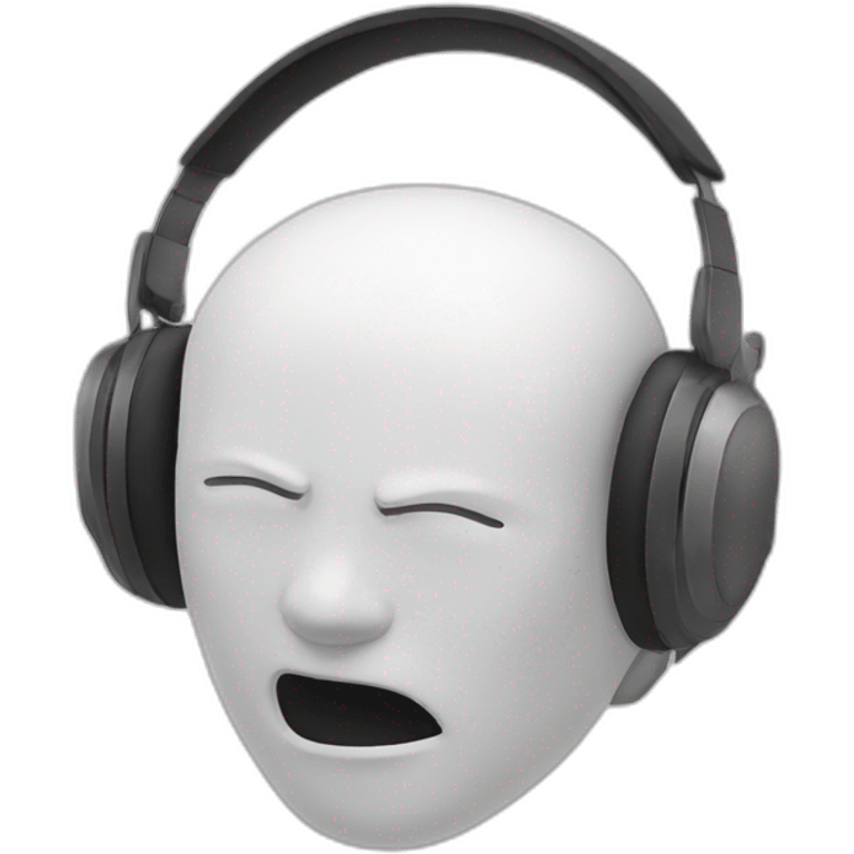 white headphone crashing head emoji