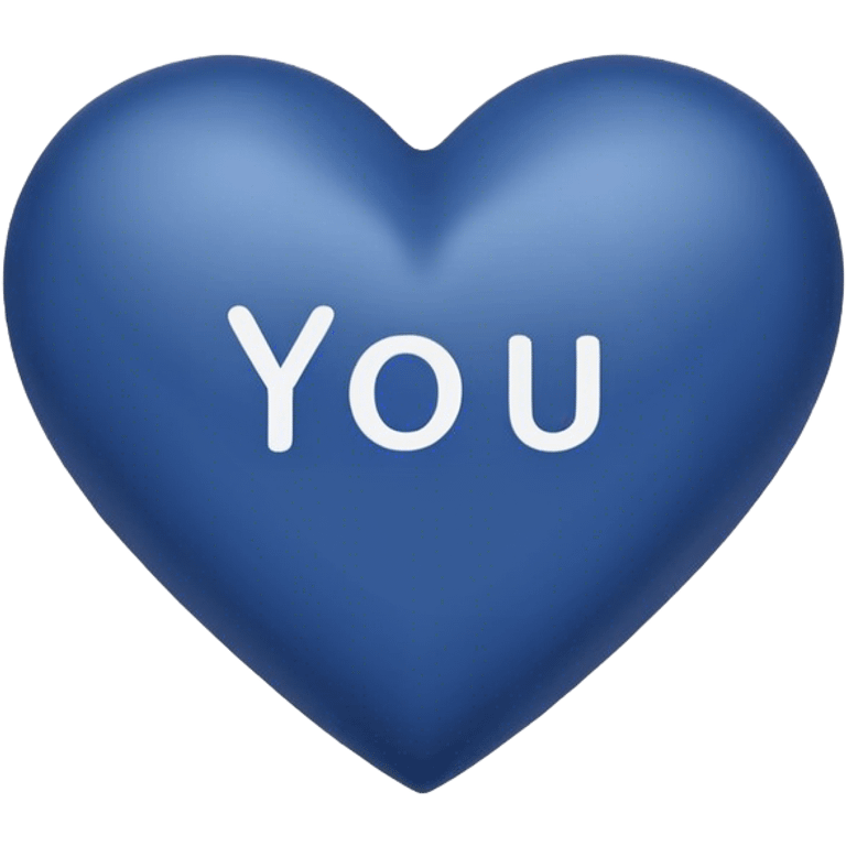 Dark Blue heart with the words I Love You Ry in the middle  emoji