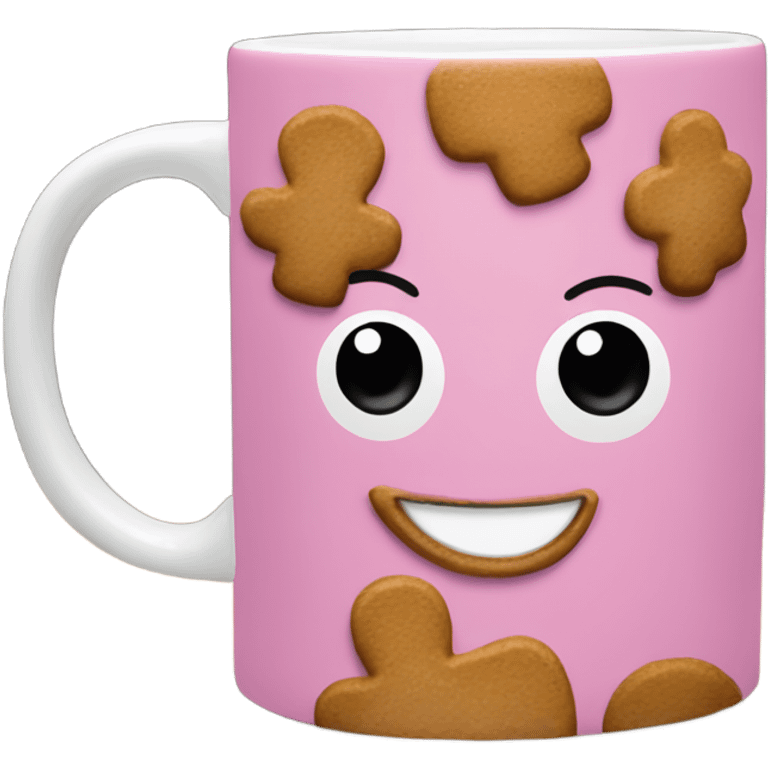 Pink ginger bread coffee mug  emoji