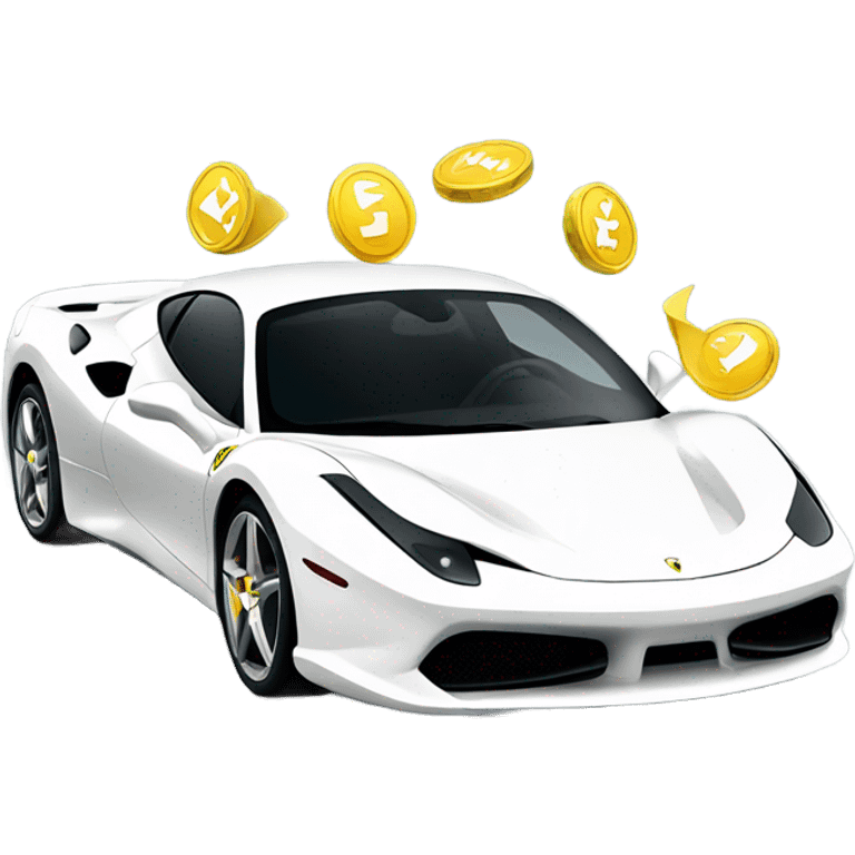 money flying out of ferrari supercar emoji