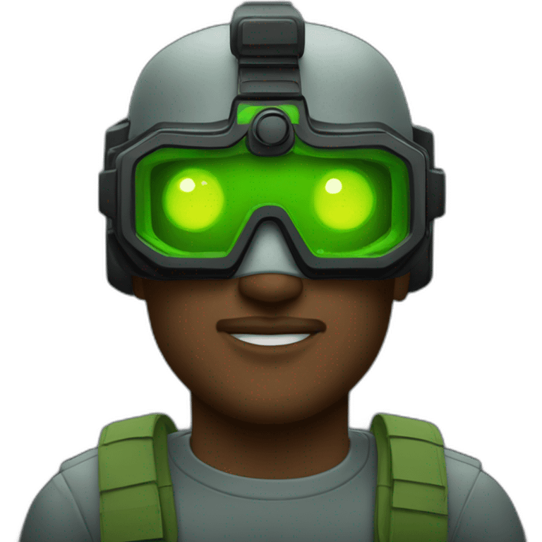 man wearing quad tube night vision goggles emoji