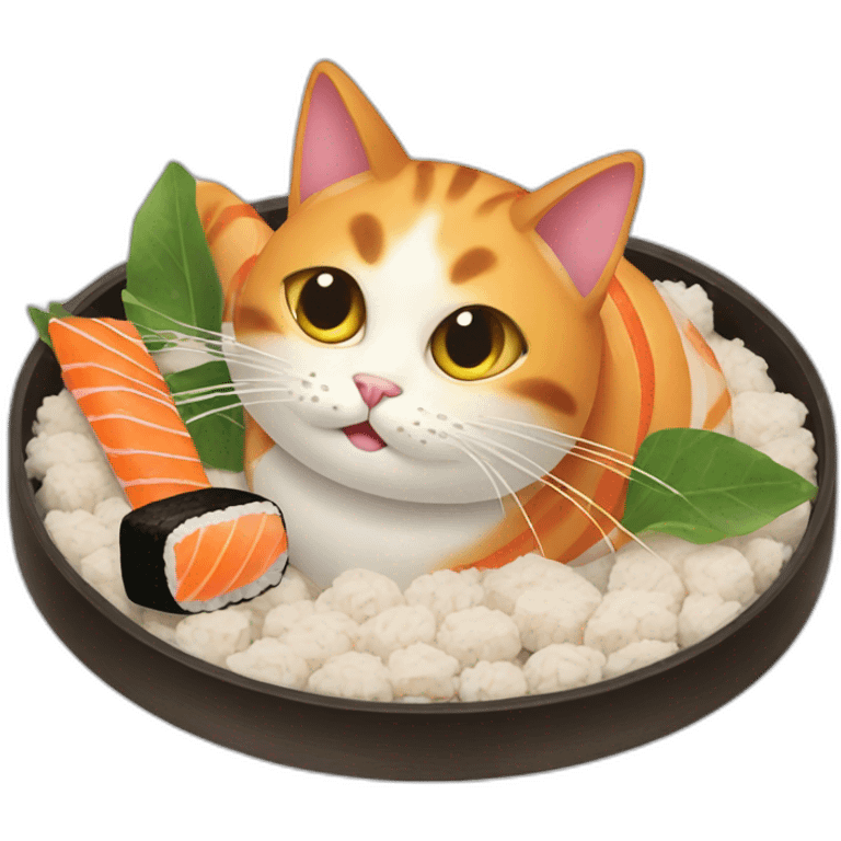 cat in sushi emoji