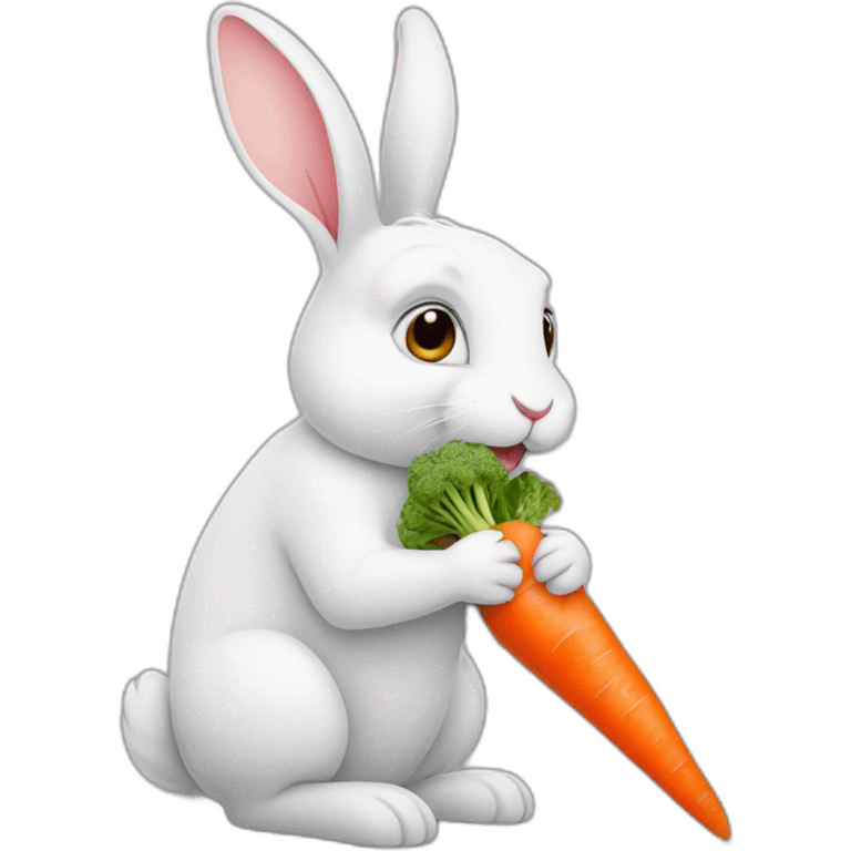 rabbit eat carrot  emoji