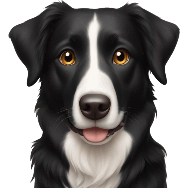 Black border collie lab brown eyes emoji