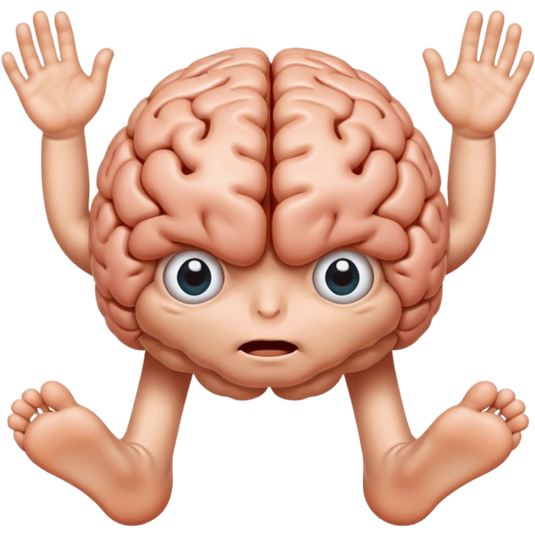 brain with feet and eyes and hands emoji