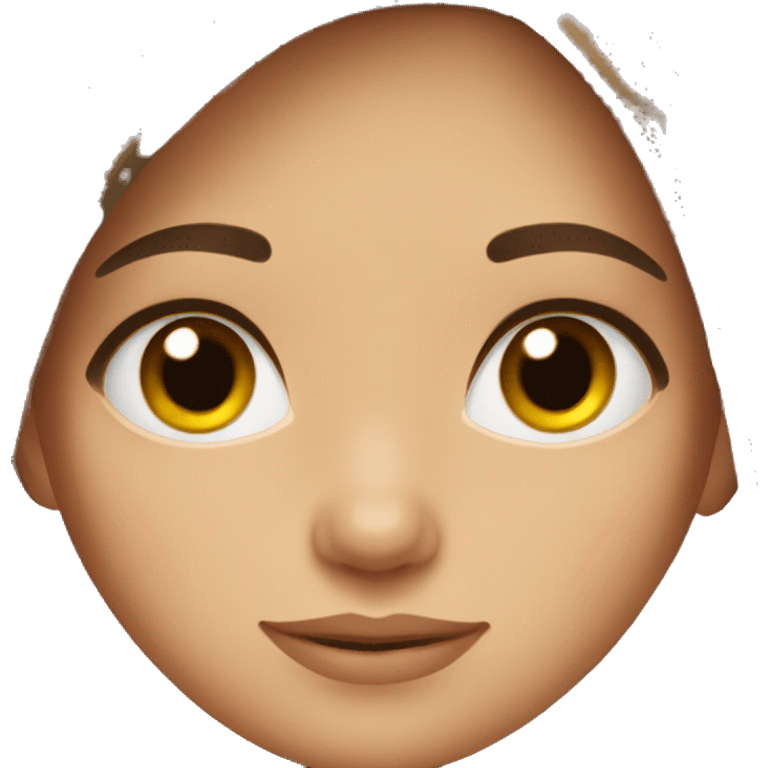 Brown hair and brown eyes girl emoji