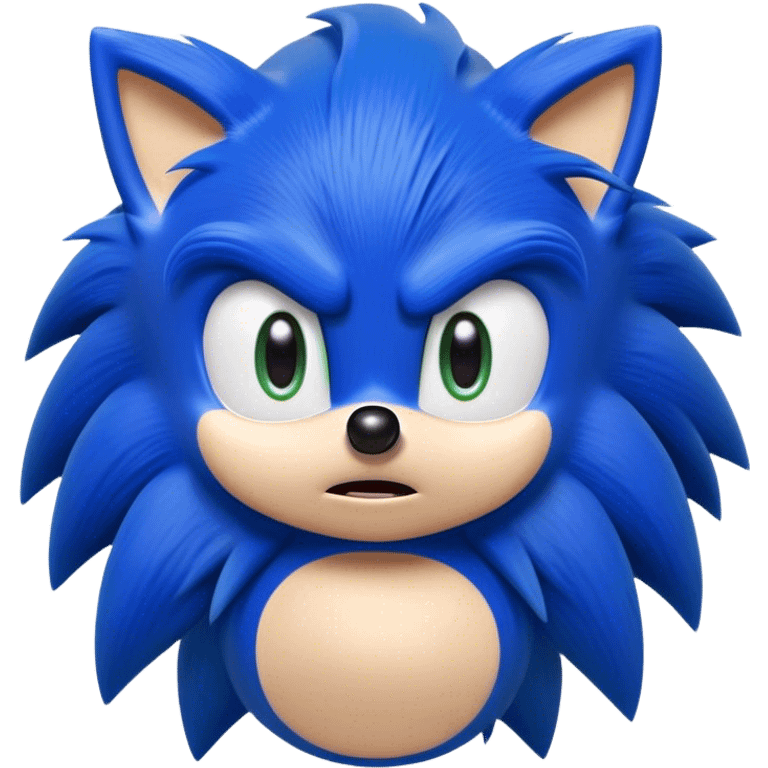 Sonic with a confused face emoji