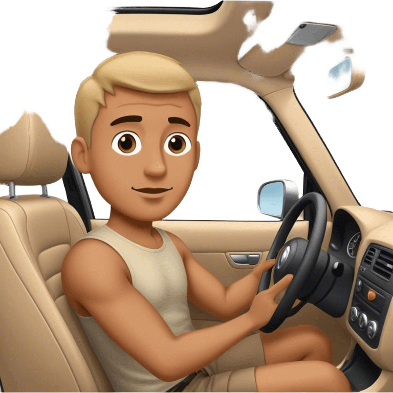 male in car interior emoji