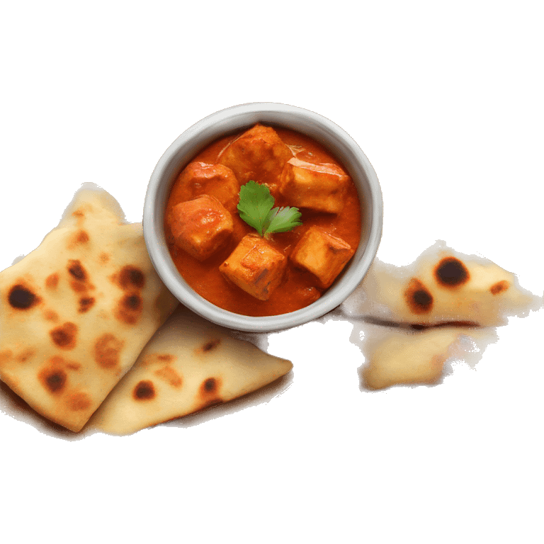 Paneer tikka masala with naan emoji