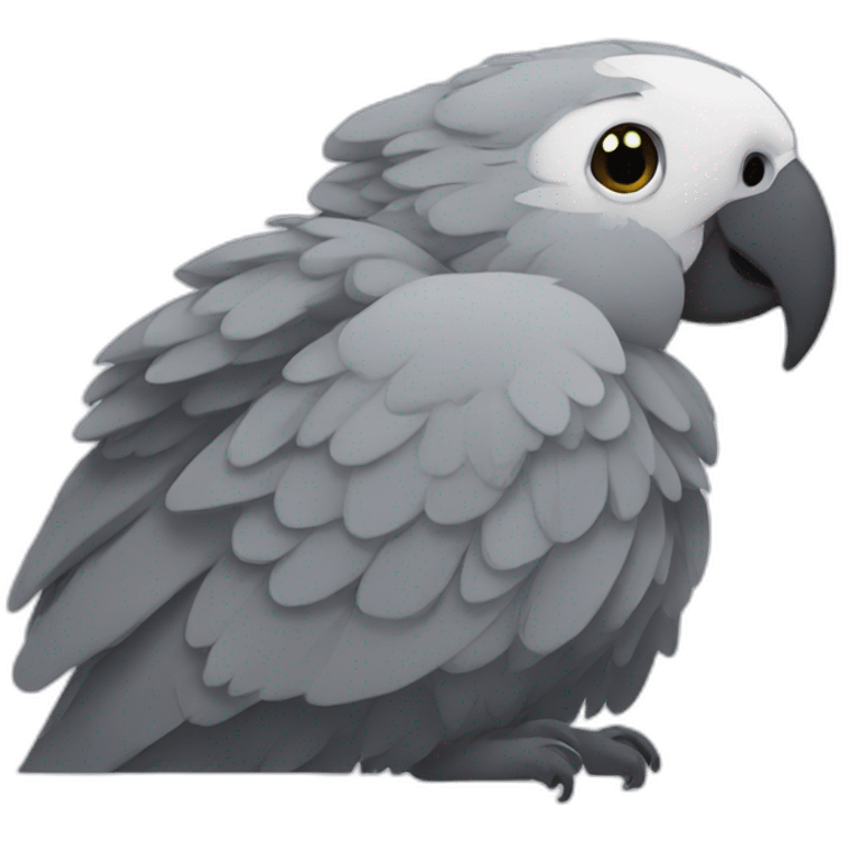 grey parrot sleeping emoji