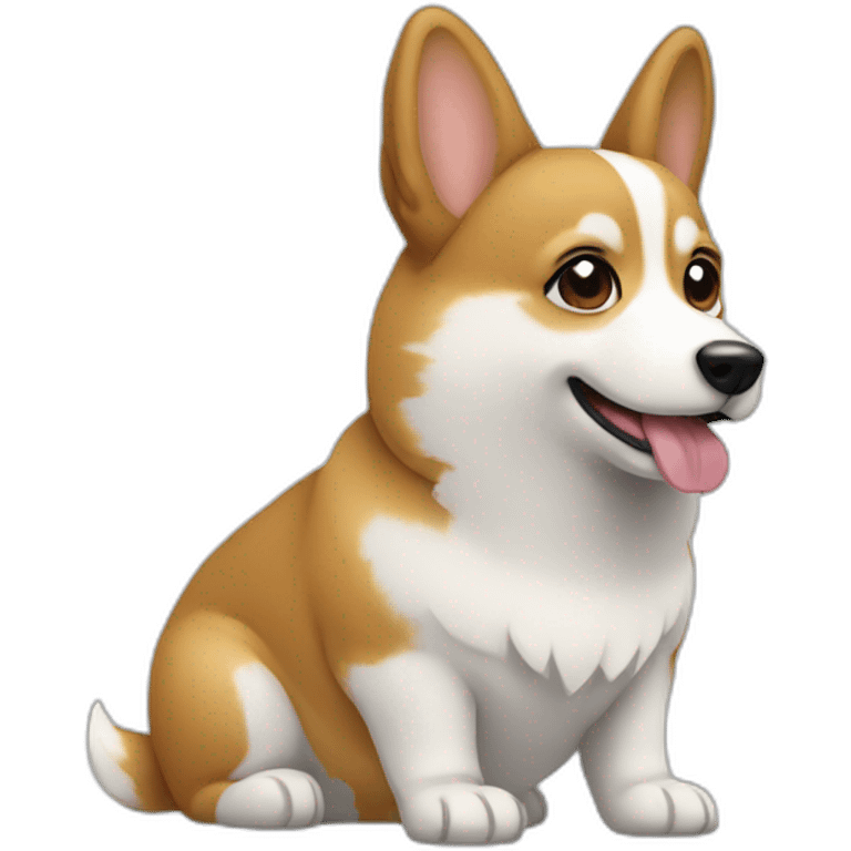 corgy with computer emoji