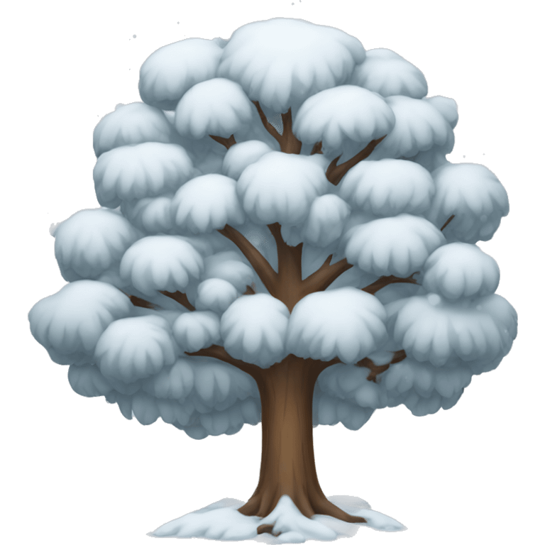 bare winter tree with snow  emoji