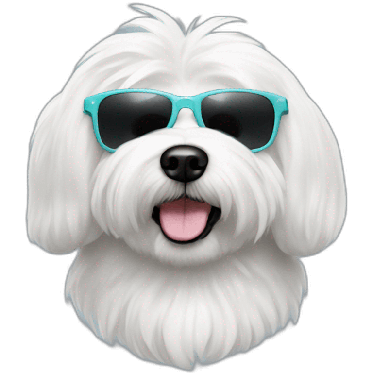 Coton de Tulear with sunglasses emoji