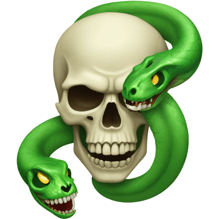 skull with open mouth green snake emoji