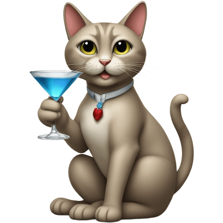 Cat drinking a martini emoji