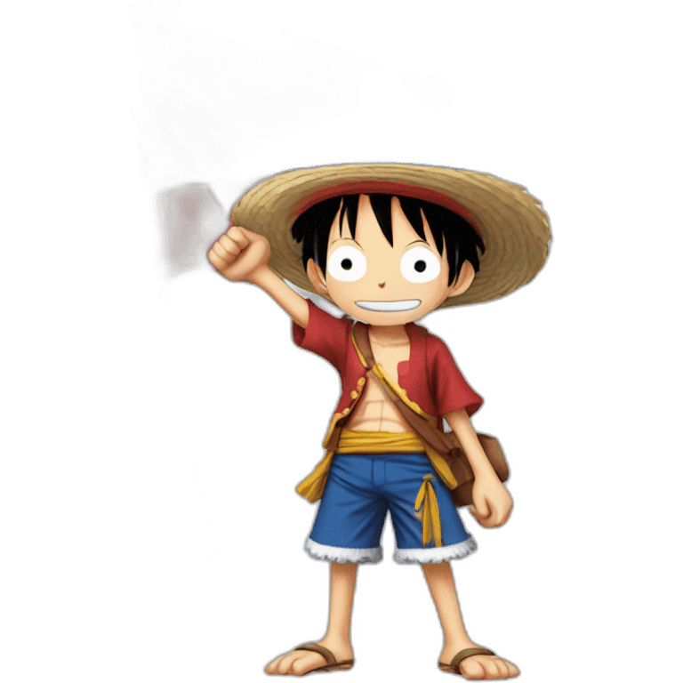 monkey d luffy holding french flag emoji