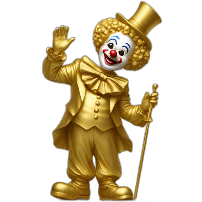 clown standing statue elegant gold emoji