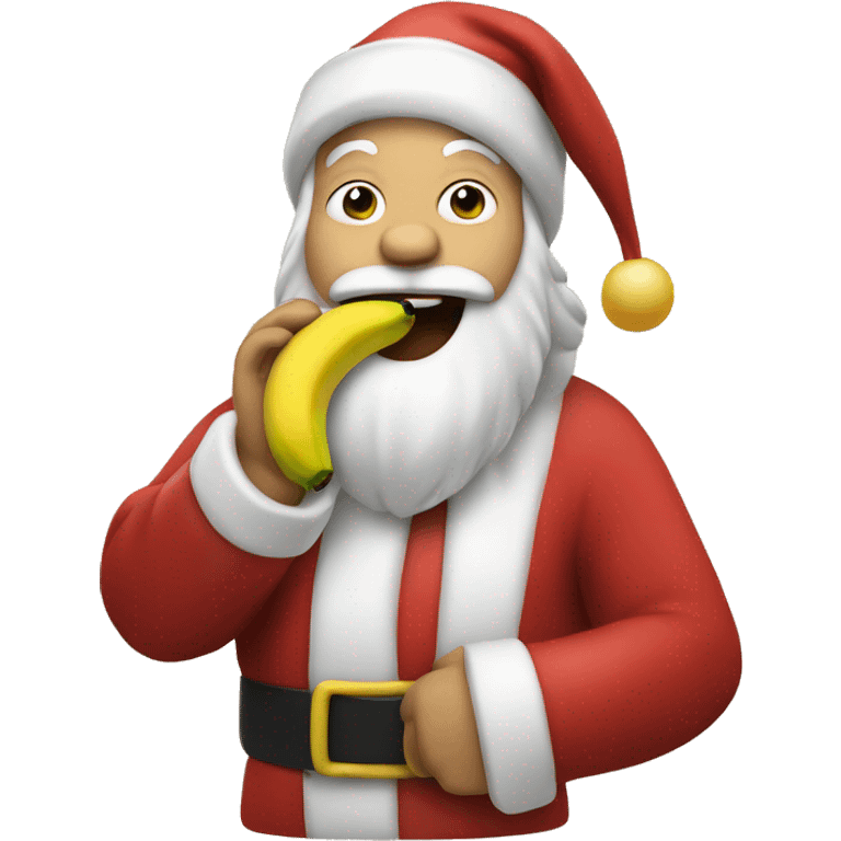 Santa eating a banana emoji