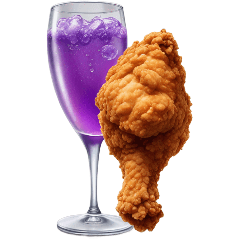 Fried chicken eating Grape kool aid  emoji