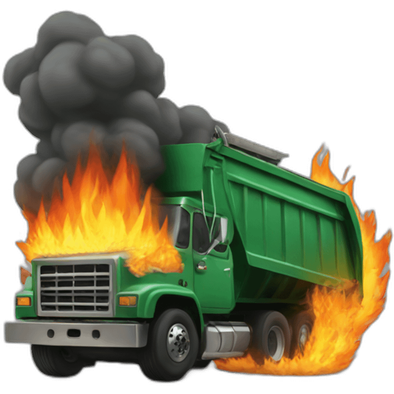 Dumpster truck on fire emoji