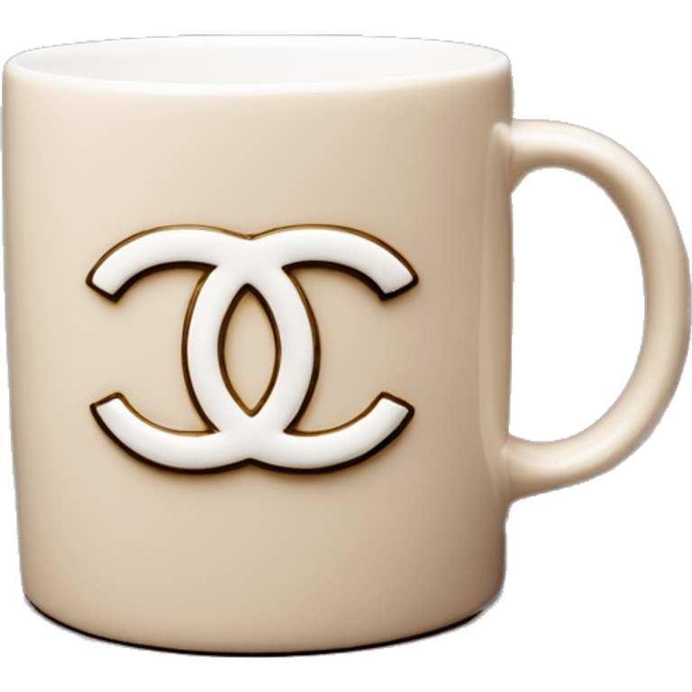 Chanel logo mug beige emoji