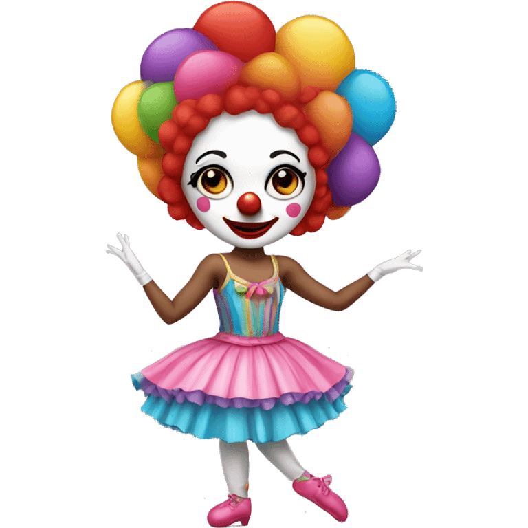 Ballerina dressed as a clown very colorful emoji