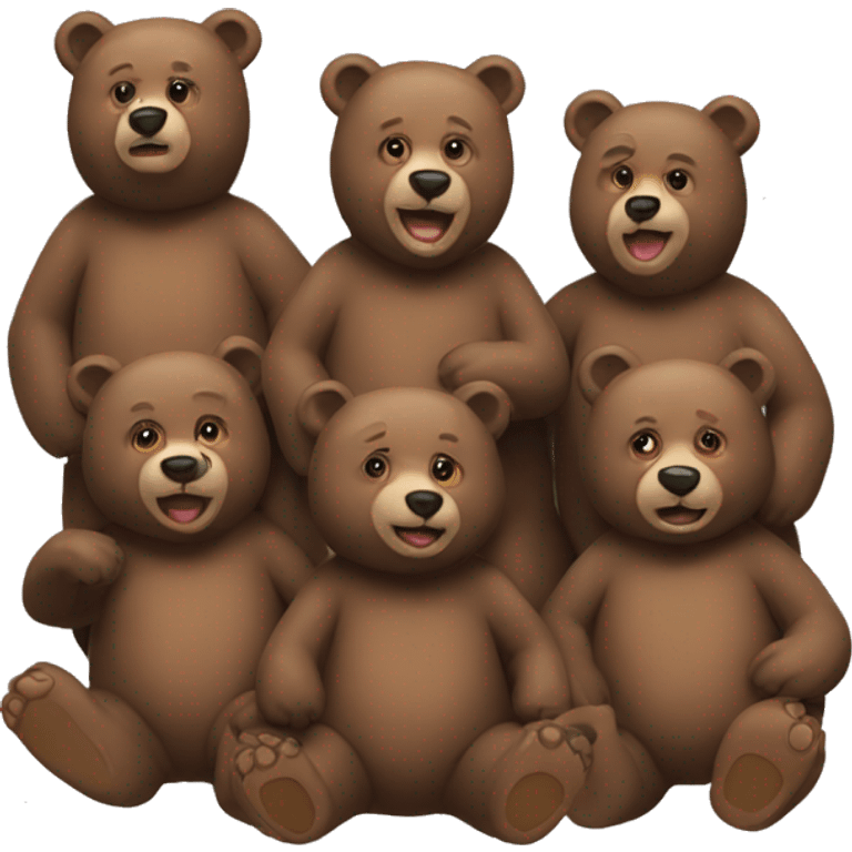 small group of bear friends emoji