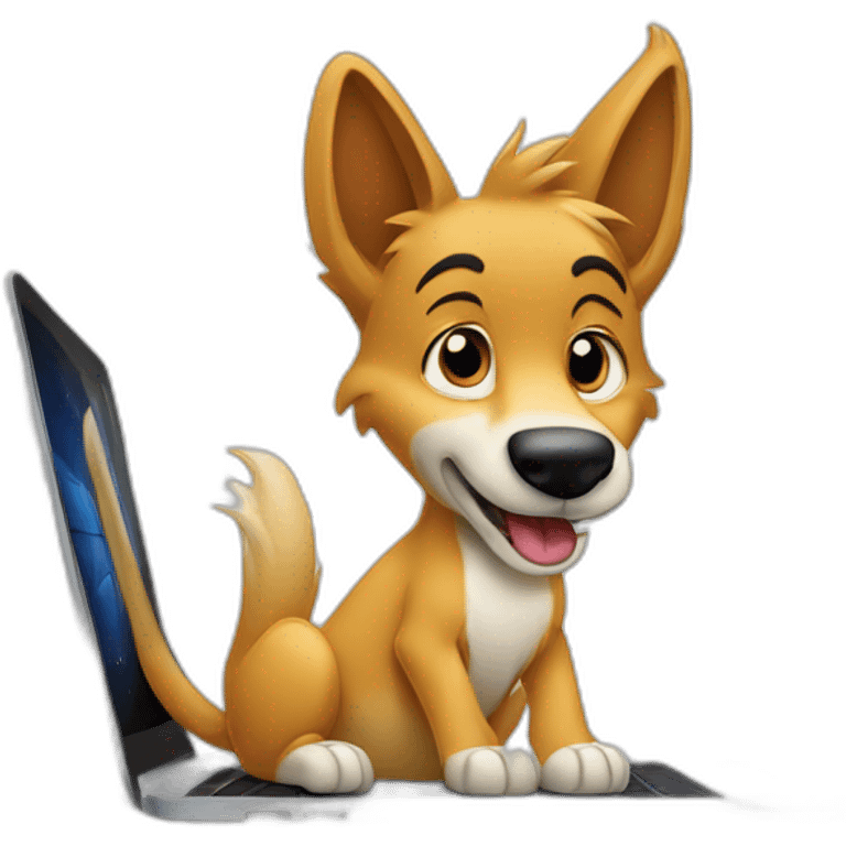 disney dingo behind a laptop emoji