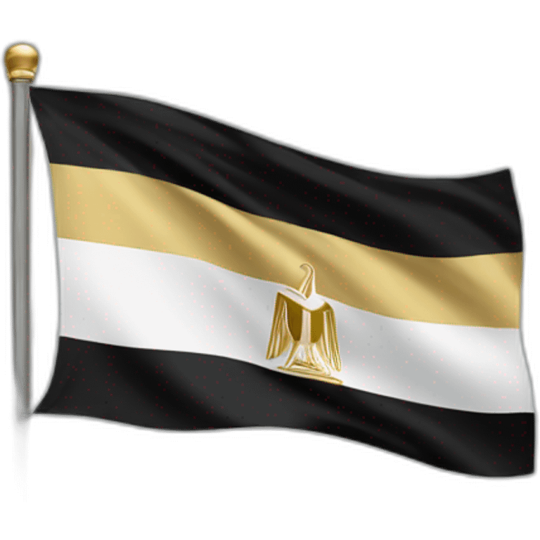 Egyptian flag waving on pole emoji