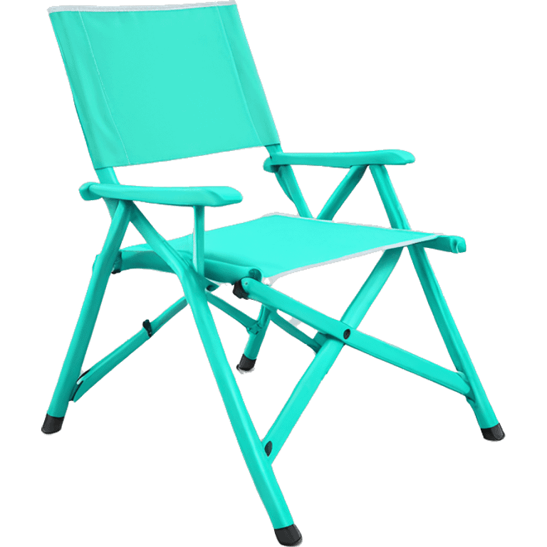 Realistic isolated tiffany blue folding camping chair emoji