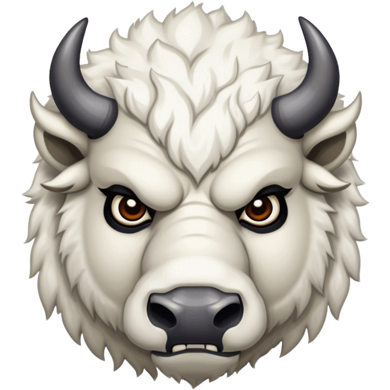 angry giant white snowy bison emoji