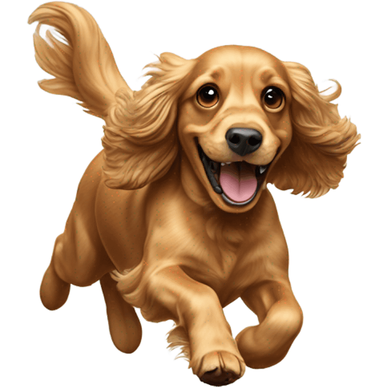 golden Cocker spaniel running emoji