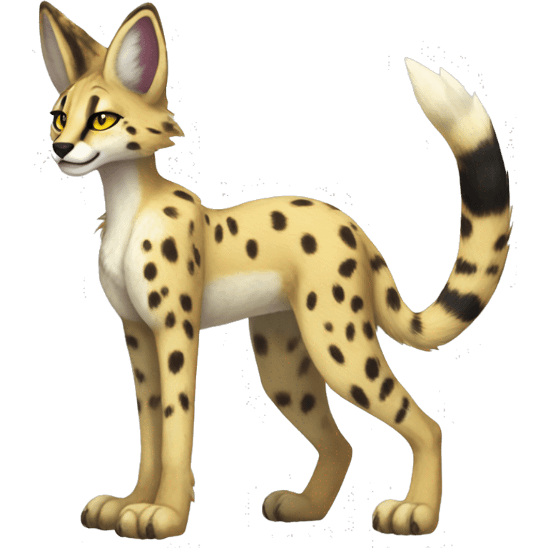 Anthro Sergal-Serval-Vernid full body emoji