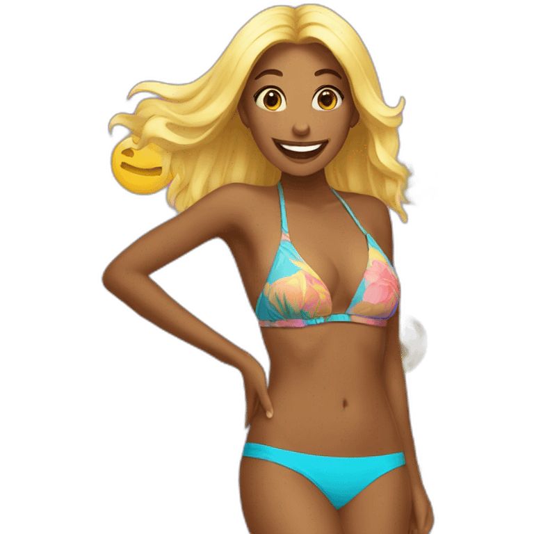 happy women in bikini emoji