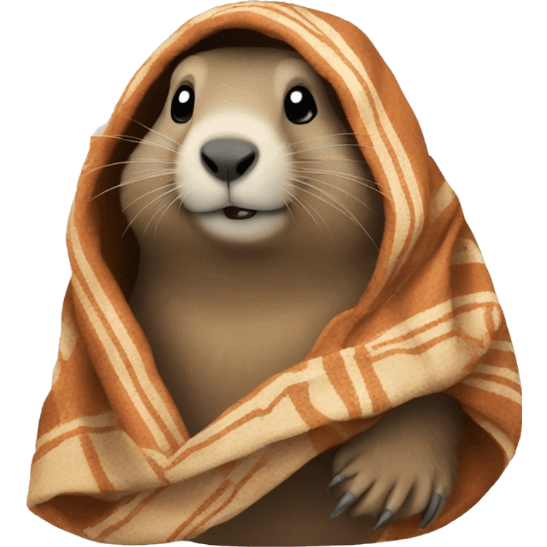 Marmot wrapped in a blanket emoji