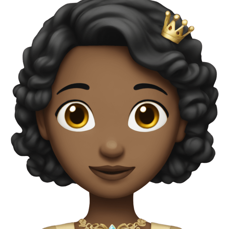 princess with short black hair, and brunette emoji