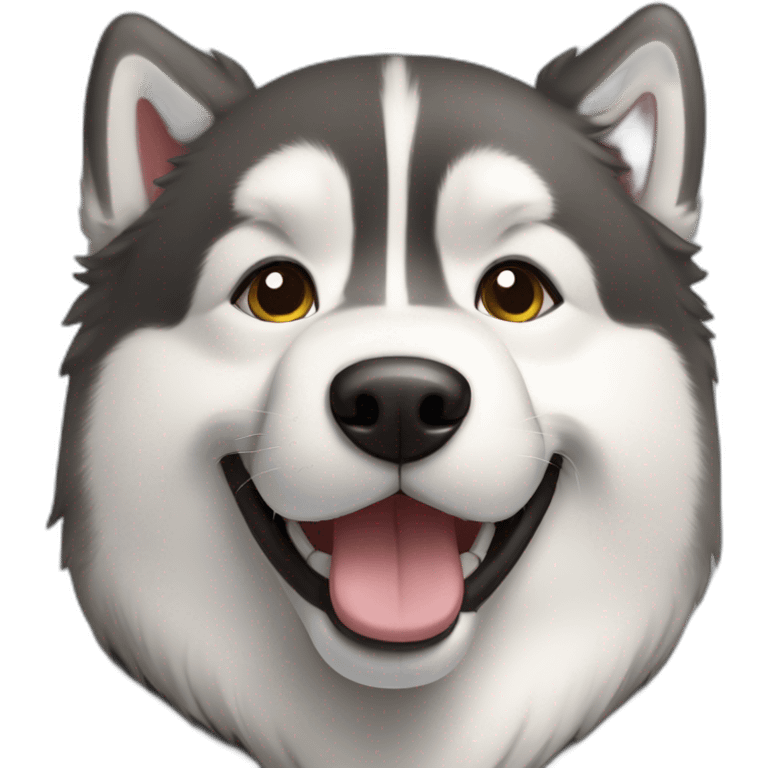 happy alaskan malamute emoji