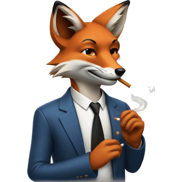 fox smoking a cigarette emoji