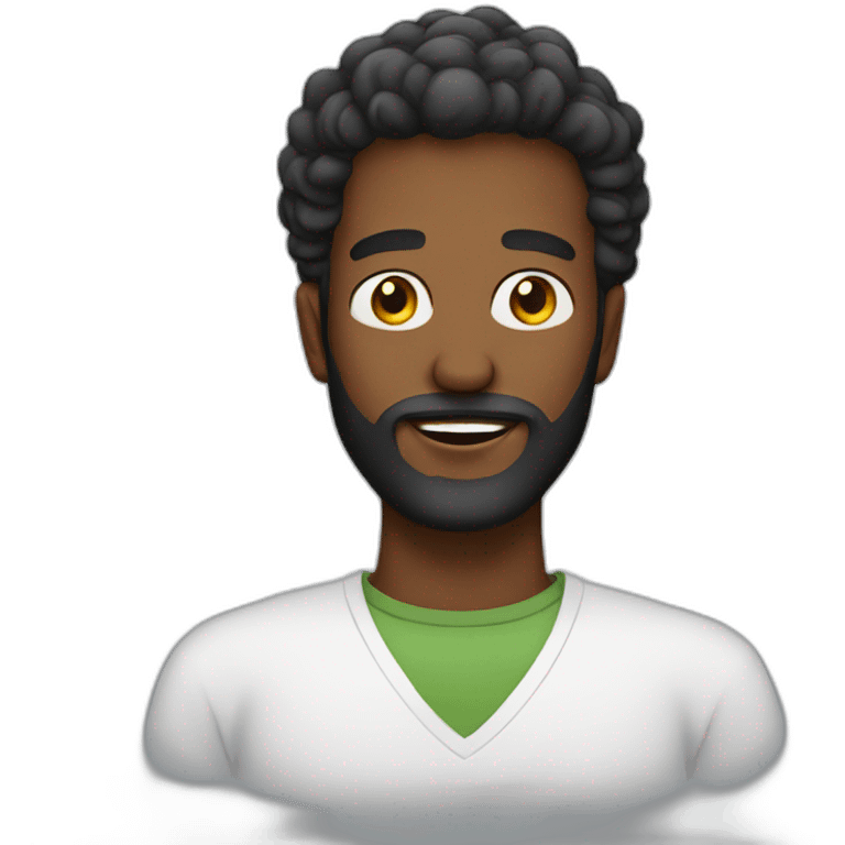 Homem negro de barba emoji