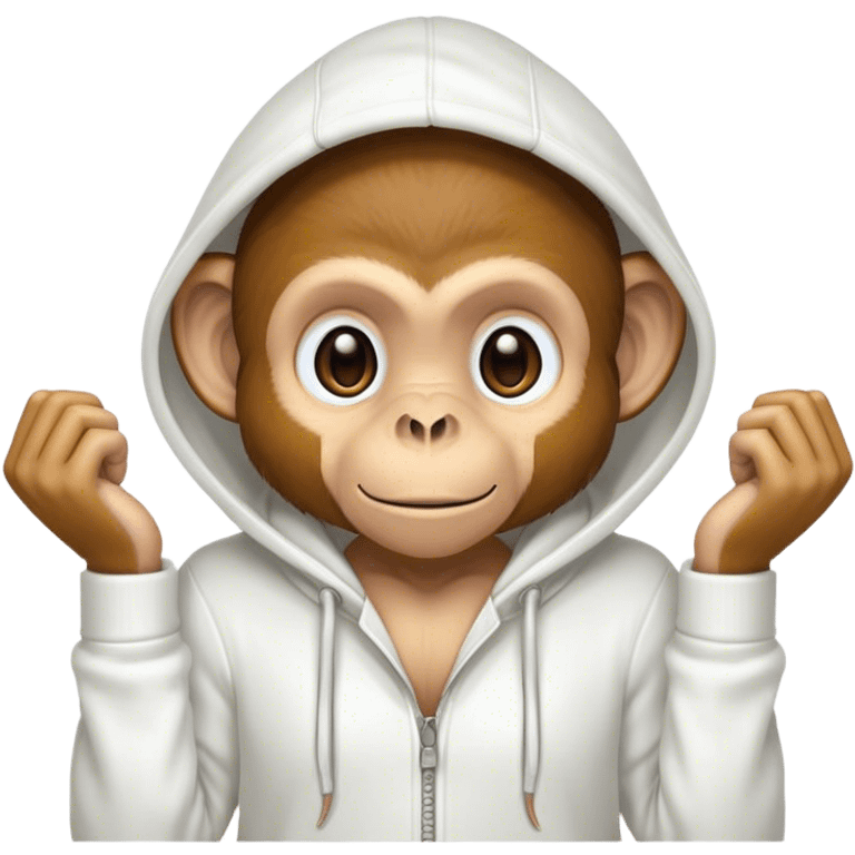 Monkey white hoddie  emoji