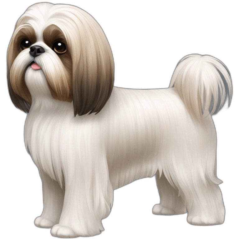 Dog Shih Tzu with long wool full-height  emoji