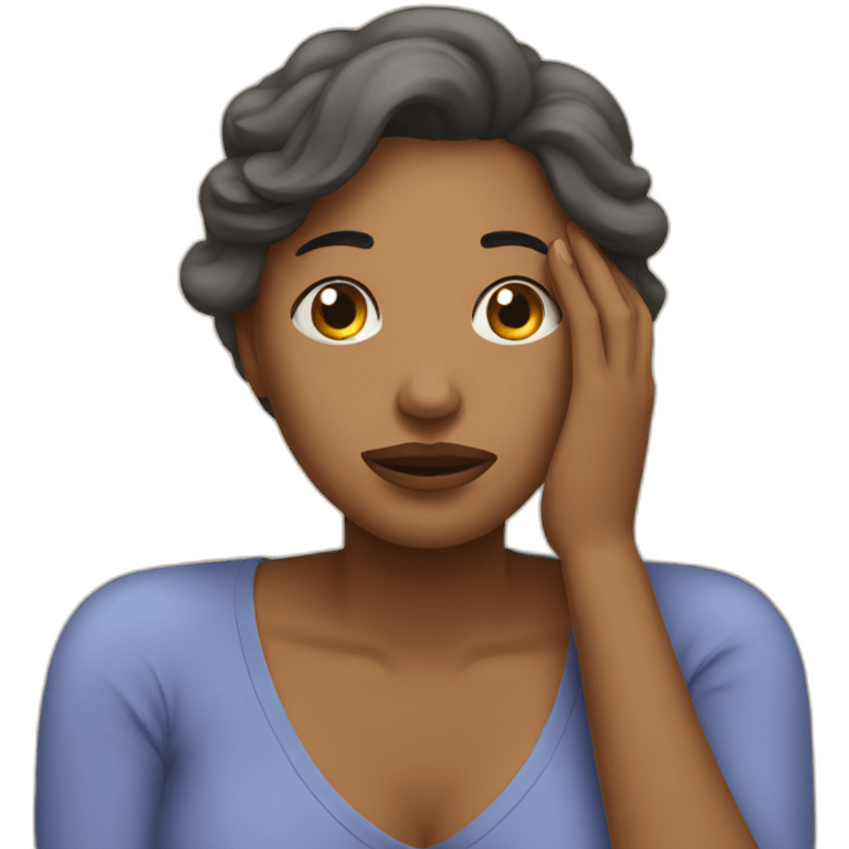 Tired mum with a cold emoji