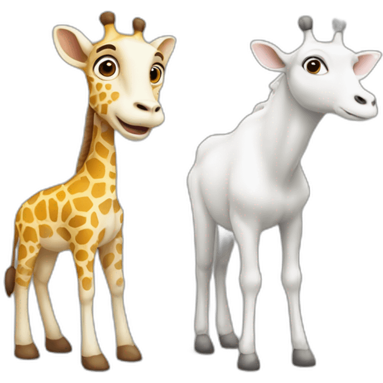 Chèvre et girafe emoji