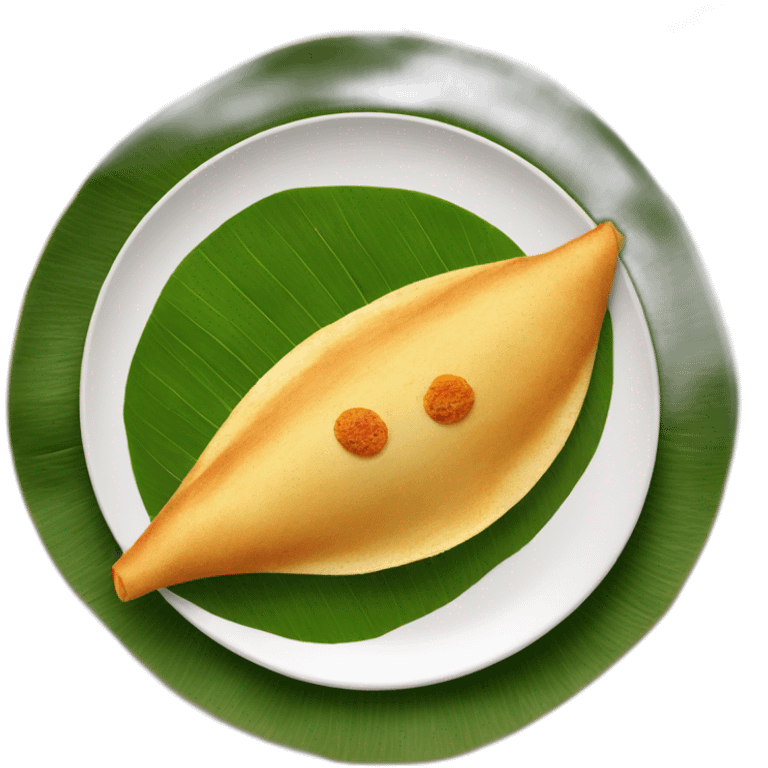 Dosa on a leaf plate  emoji