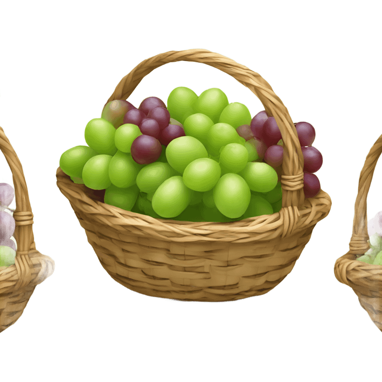 Basket with green grapes emoji