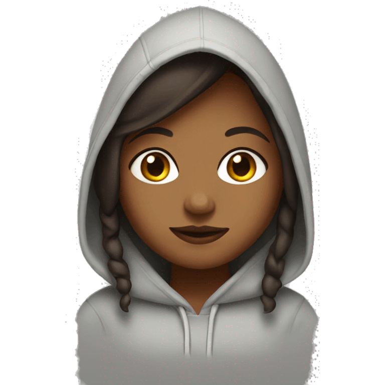 Brown girl with hoodie emoji