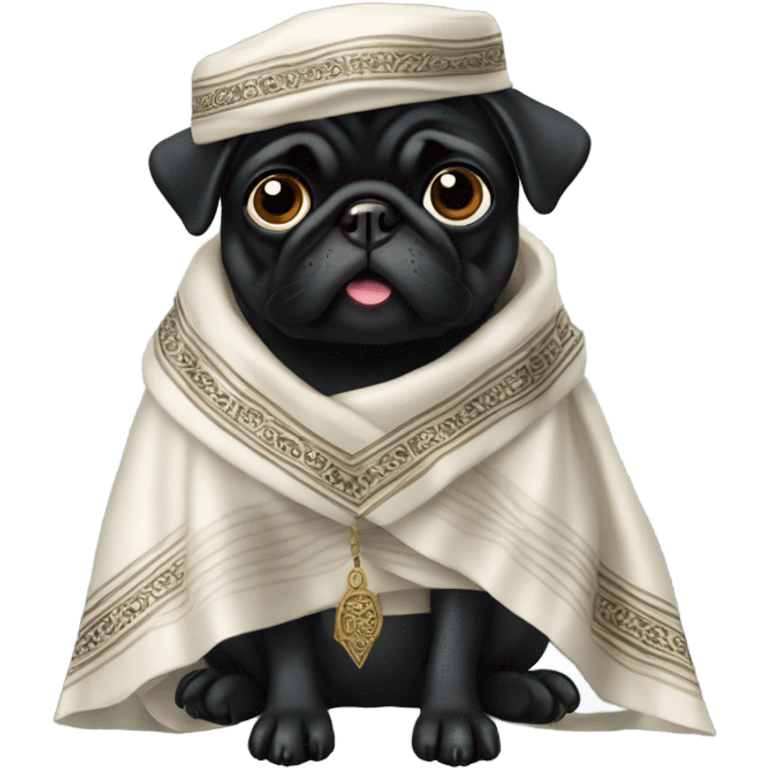 Black pug dress Jewish  emoji