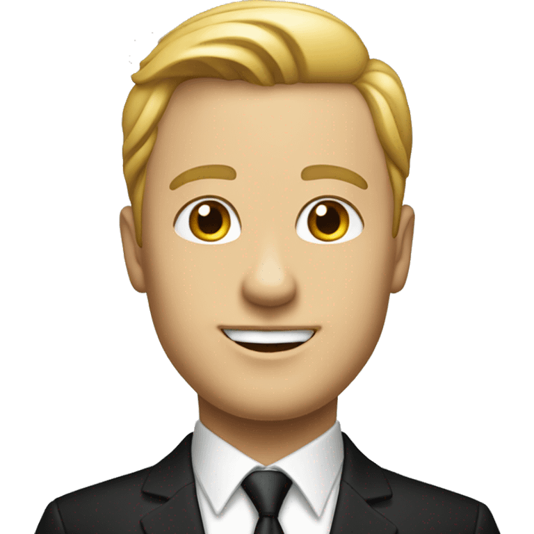 a whiten man in black suite and tie emoji