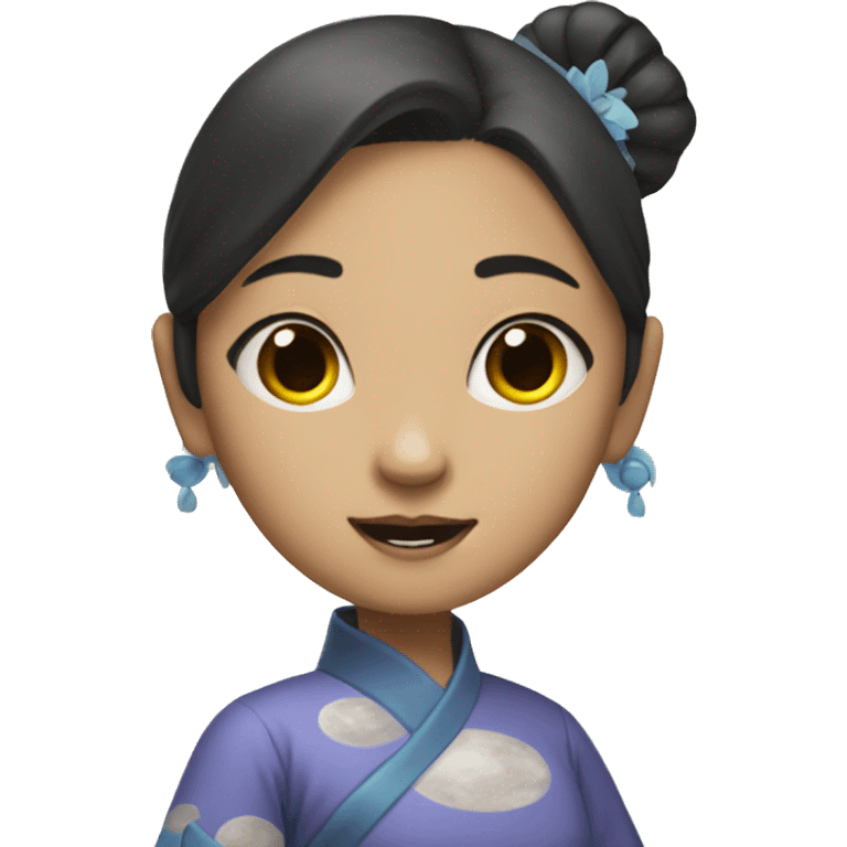 Asian moon girl emoji