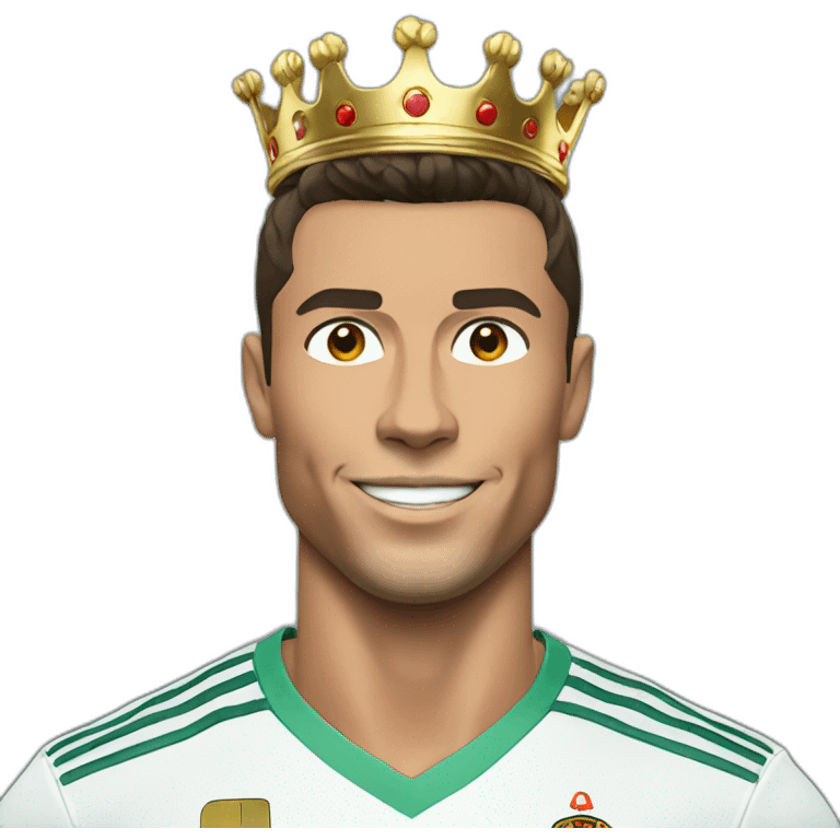 cristiano ronaldo with a very realistic crown emoji